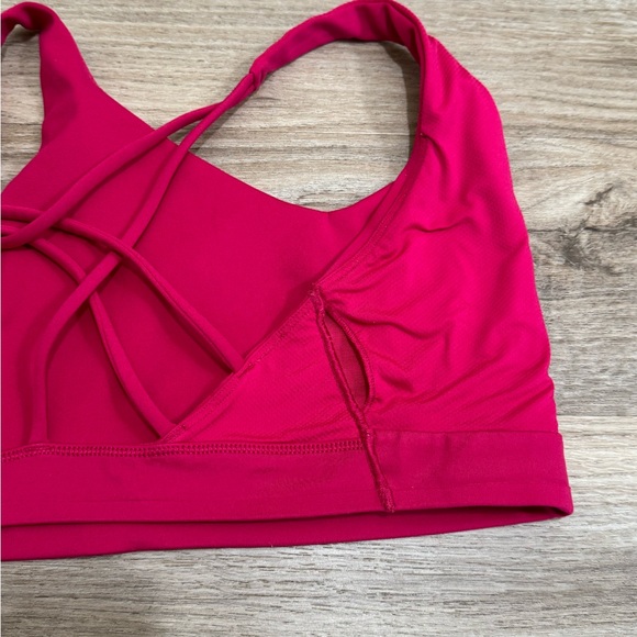 Athleta Sport Bra Solid Crossed Straps On The Back Fuchsia - Picture 8 of 10